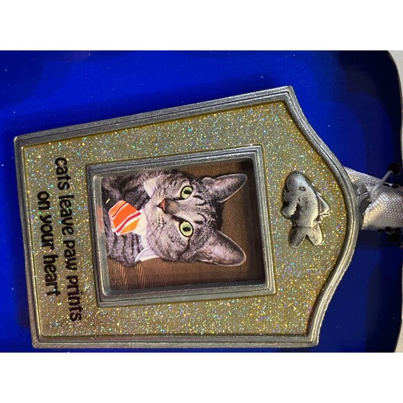 Cats Leave Paw Prints On Your Heart Photo Frame Ornament NEW - Picture 3 of 4